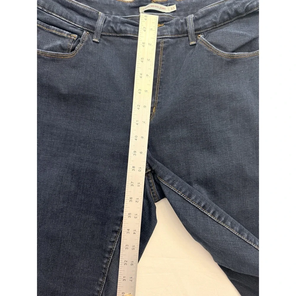 Levi's Jeans Mens 33x30 Blue Dark Wash Slim Skinny Classic Mid Rise Denim Pants